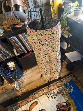 Charter Club Pink Floral Midi Slip Skirt on Black